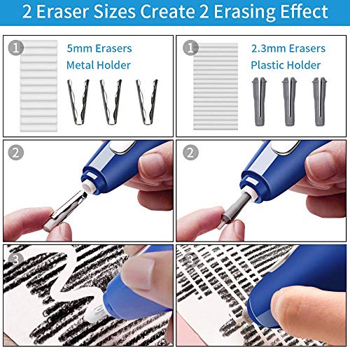AFMAT Electric Eraser, 140 Eraser Refills, Electric Pencil Eraser  Rechargeable for Artists, Electric Erasers for Drafting, Drawing, Painting
